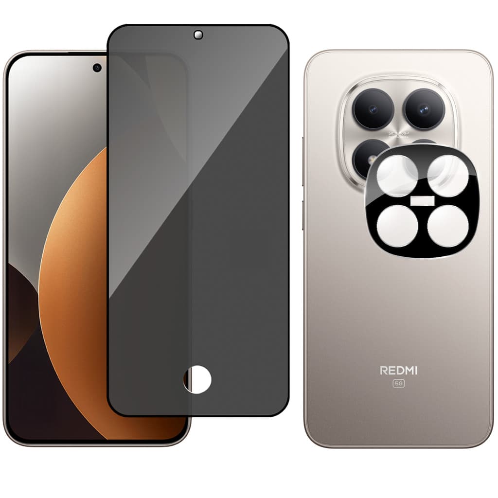Película Vidro Privacidade + Película Câmera Vidro BK P/ Redmi Note 15 Pro 5G
