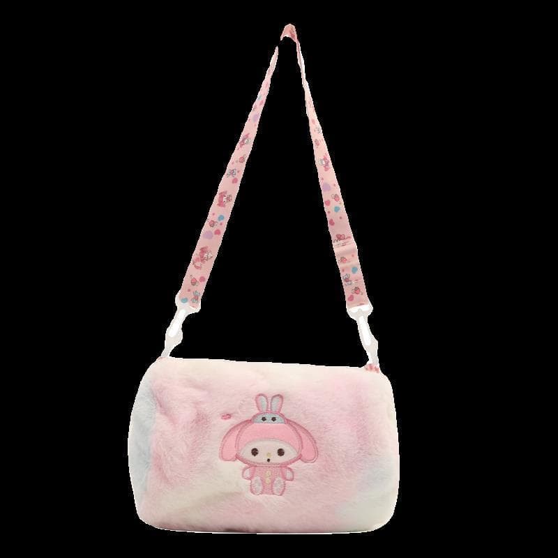 Bonito de pelúcia pequeno saco feminino estilo quente outono inverno menina bolsa crianças dos desenhos animados melodia