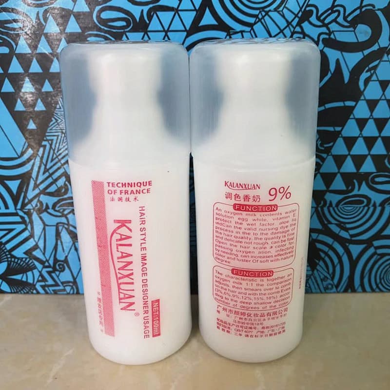 Leite de peróxido de hidrogênio de garrafa pequena 100ml uso com creme de cor coloração auxiliar leite de peróxido de hi