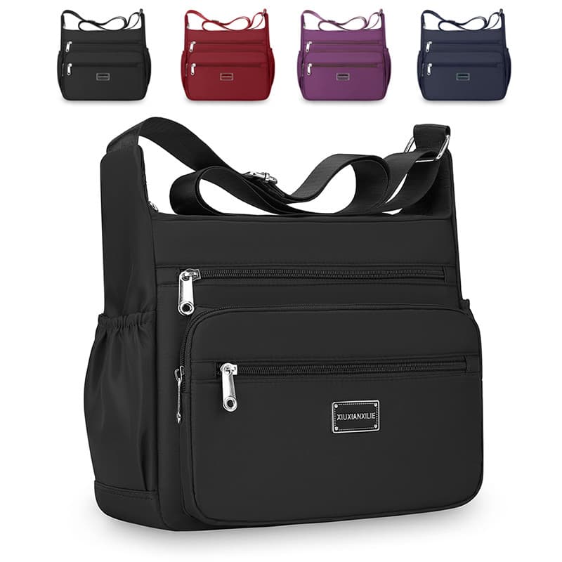 Bolsa mensageiro feminina de lona de Nylon 2025 novo estilo na moda bolsa feminina idosa de meia-idade bolsa de ombro bo