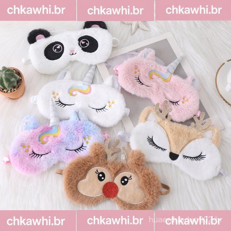 Tapa-Olho De Pelúcia Para Dormir , Venda Descanso De Viagem , Máscara Macia Máscaras Os Olhos Com Glitter Fofo