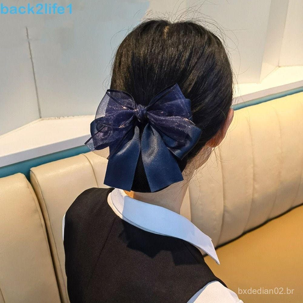 BACK2LIFE1 Coque De Cabelo Com Laço , Estilo Coreano , Pano Feminino , Clipes De Primavera , Rede De Cobertura