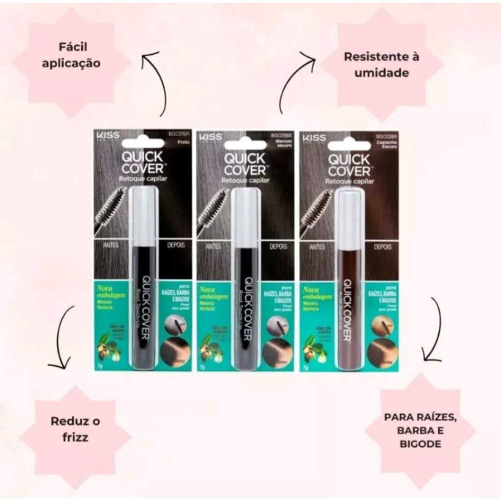 Retoque Capilar Raiz, Barba e Bigode Quick Cover - Kiss New York