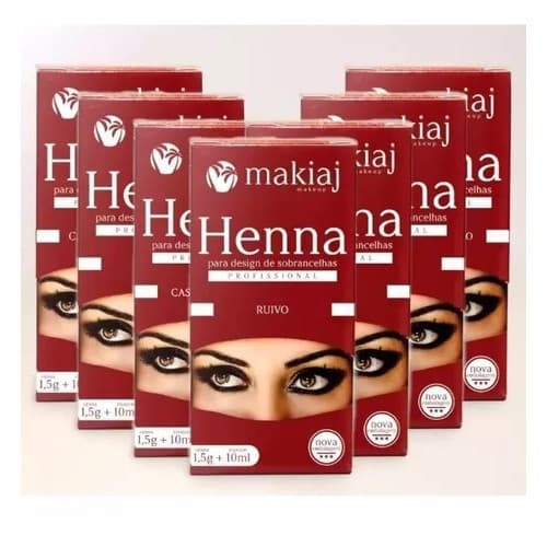 Henna para Sobrancelha Makiaj 1,5g com Fixador 10ml Kit Design de Sobrancelhas