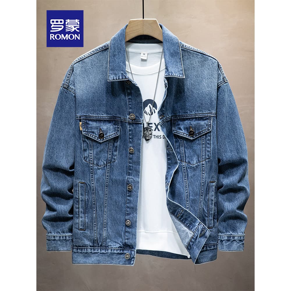 Lomon jaqueta jeans masculina primavera outono Retro ferramentas Casual jaqueta curta masculina Street Wear All-Match la