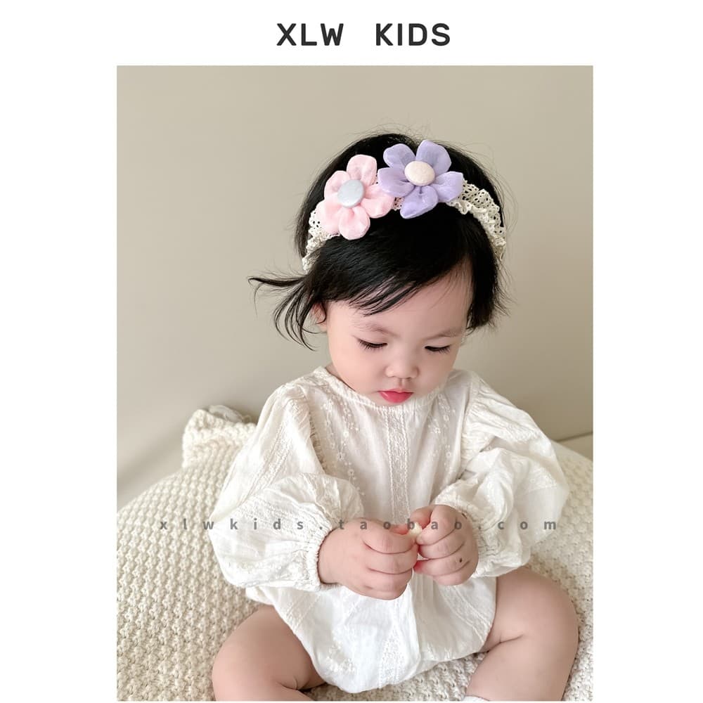 Ins estilo flor de cinco pétalas acessórios para o cabelo das crianças bebê cem dias princesa bandana foto menina bebê H