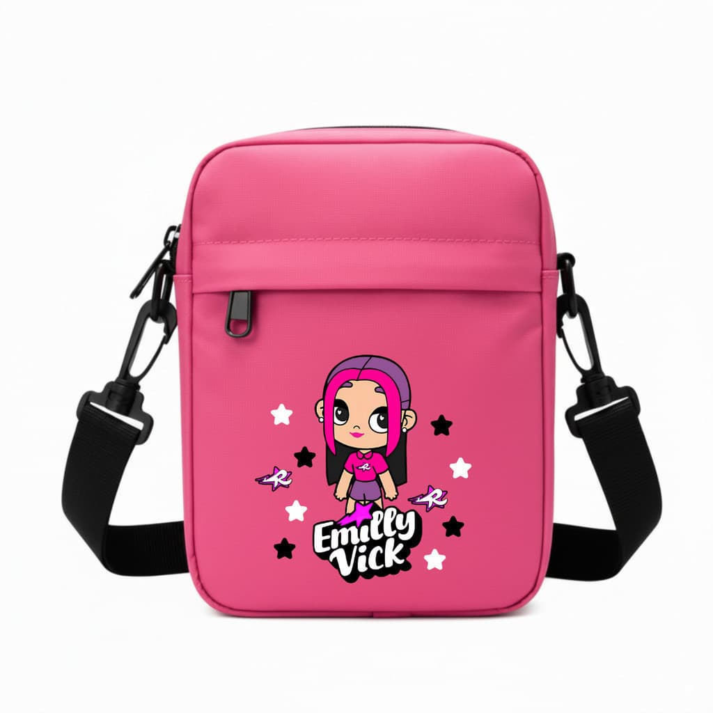 Bolsa Transversal Shoulder Bag Emilly Vick Youtuber Novo Elemento Rosa Estrela Turma Dos Rosa Leve