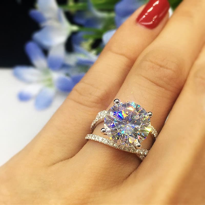 S925 Anel Simples De Prata Esterlina Com Zircônia/Joias/Presentes Femininos