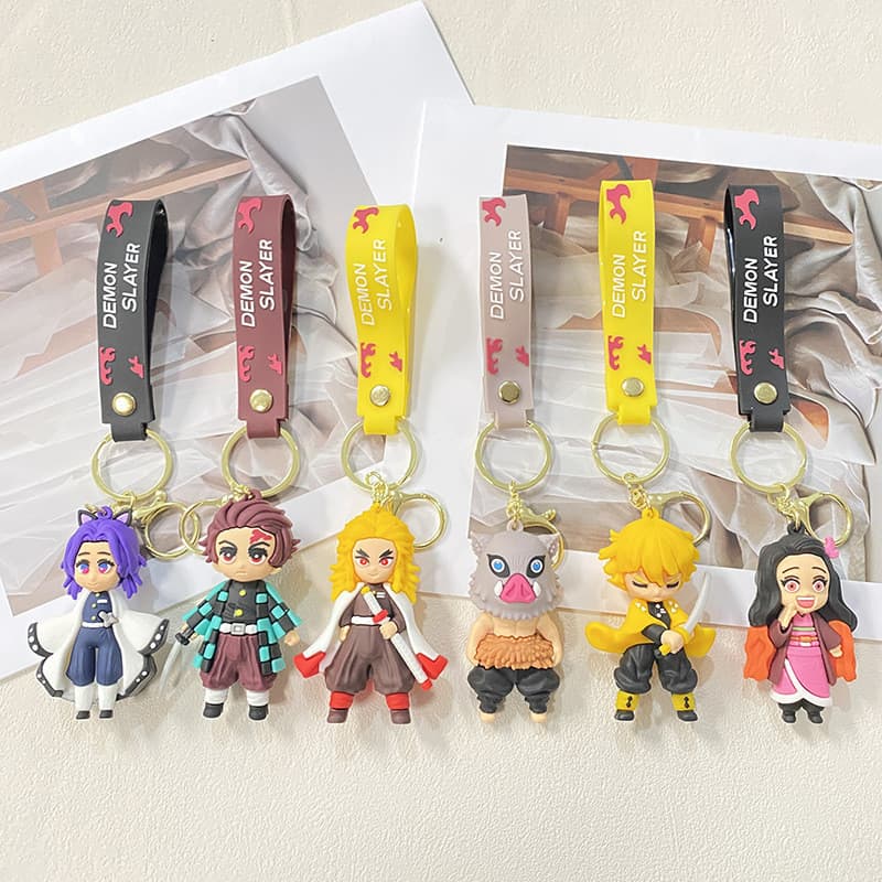 Demon Slayer Nezuko Tanjirou Agatsuma Zenitsu Hashibira Figura De Ação De Vinil Brinquedos Colecionáveis Chaveiro