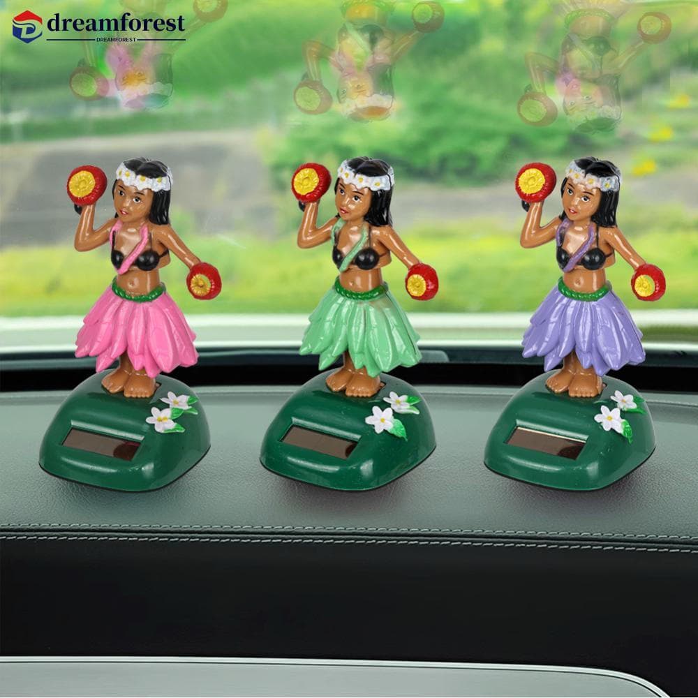 DREAMFOREST Solar Balançando Cabeça Havaí Meninas Decoração De Carro Dança Boneca Acessórios Do Energia Brinquedo Orname