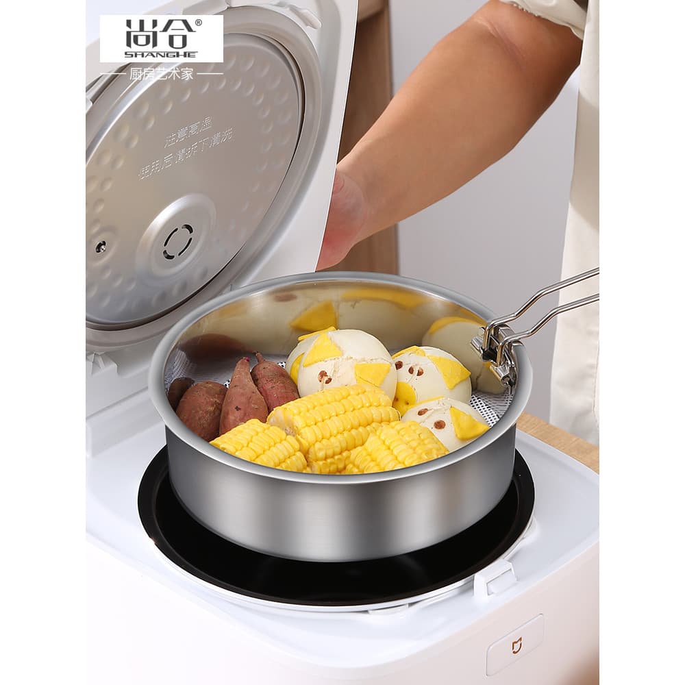 304 aço inoxidável panela de arroz vapor acessórios compartimento vapor panela de arroz doméstica gaiola de pão cozido n