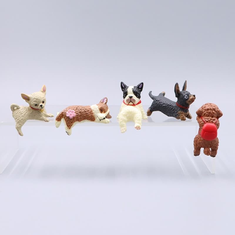 5 Pçs/Set 3-5novo Bonito Pendurado Copo Resina Decoração Cão Cesta De Flores Borda Do Mini PVC Figura De Ação Modelo Bon