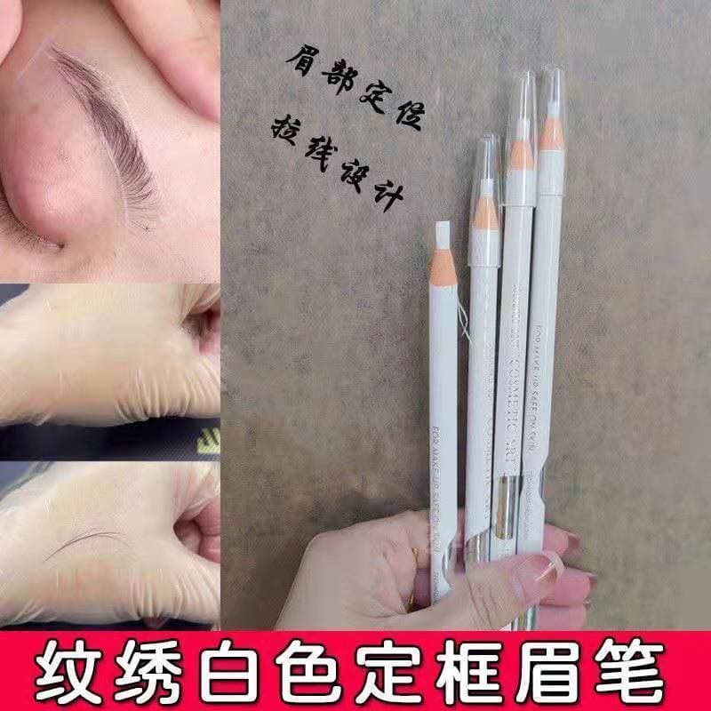 Tatuagem branco sobrancelha lápis puxar linha à prova dwaterproof água Anti-numb maquiagem Design especial forma de sobr
