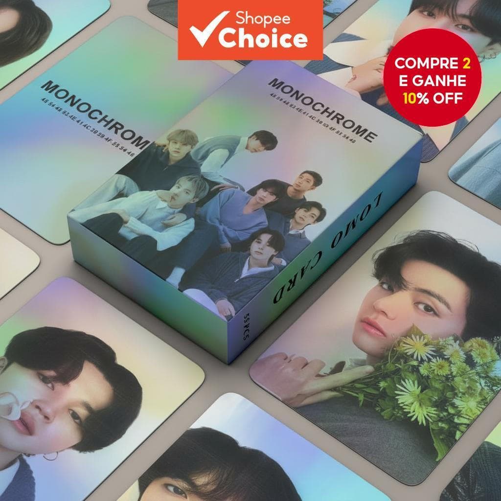 55 Pcs LINXX BTS MONOCROMO Álbum Lomo Cartão Kpop Photocards Série de Postais Pacote