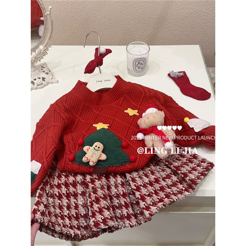 Meninas camisola de natal inverno novo estilo crianças engrossado malhas quente bebê pulôver terno superior na moda Cros