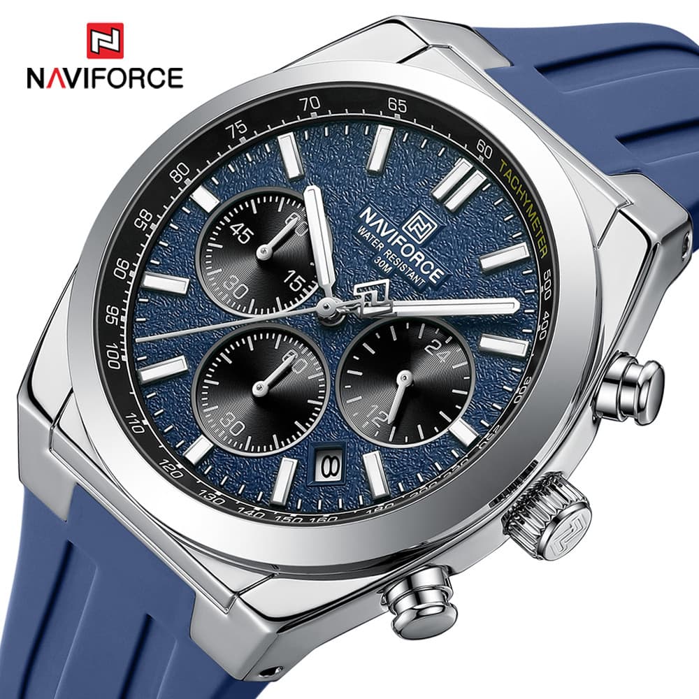 NAVIFORCE Relógio Esportivo Masculino À Prova D'água Pulseira De Silicone Cronógrafo De Marca De Luxo Homem Pulso De Qua