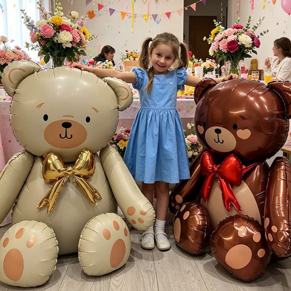 4D Urso De Pelúcia Folha Balão Borboleta Balões Feliz Aniversário Casamento Dia Dos Namorados Chá De Bebê Decoração De F