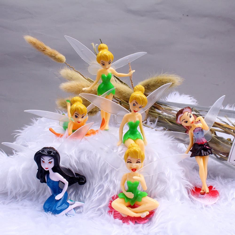 6 Pçs / Conjunto Ornamentos De Brinquedo De Menina / Decoração De Bolo / Boneca De Fada Mágica