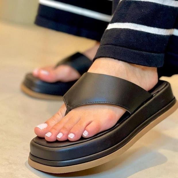 Rasteirinha Papete Flat Feminina Chinelo Plataforma Susi Original Confortável