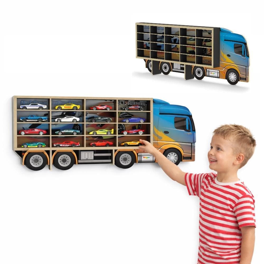 Expositor Hot Whells Painel Parede Mesa Nicho Estante Carrinhos Quadro Caminhao Mdf 20 Carros Organizador Garagem Coleca