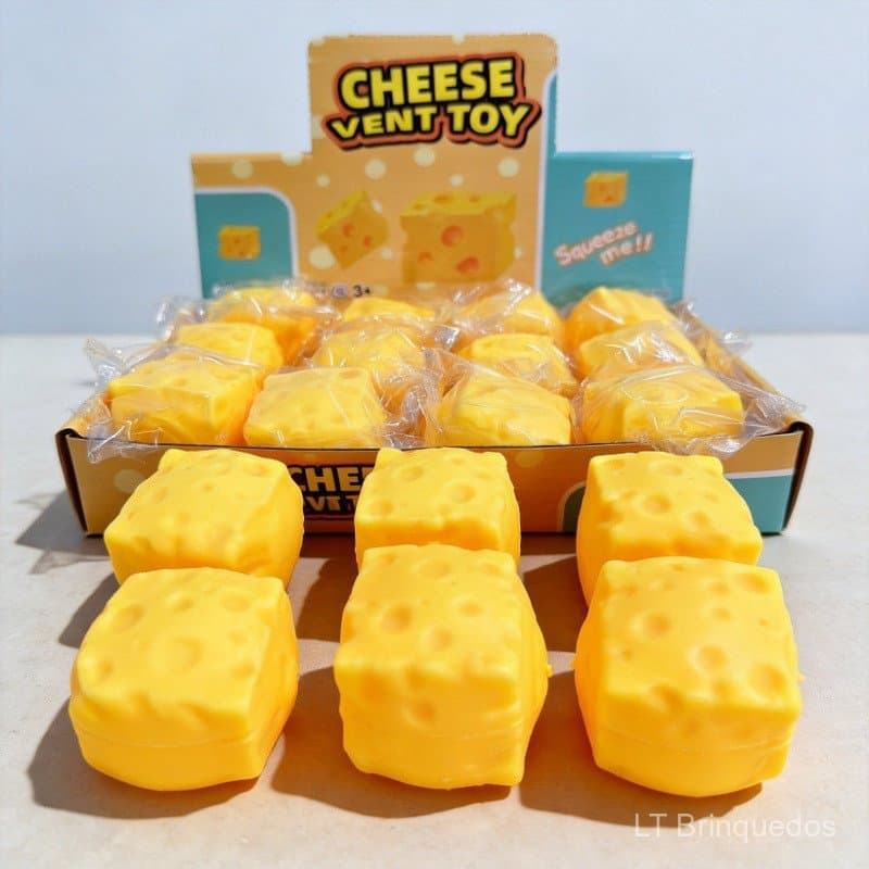 Brinquedo Antiestresse em Forma de Cubo de Queijo, Gadget de Alívio de Estresse, Brinquedo de Descompressão Inovador