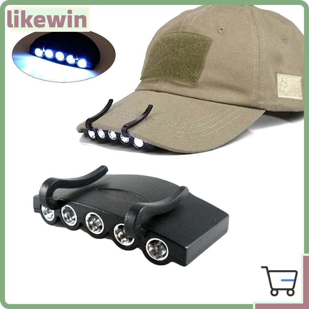 Likewin Lanterna / Clipe / Chapéu Com 5 Leds Para Acampamento / Pesca / Caminhada / Pesca Noturna