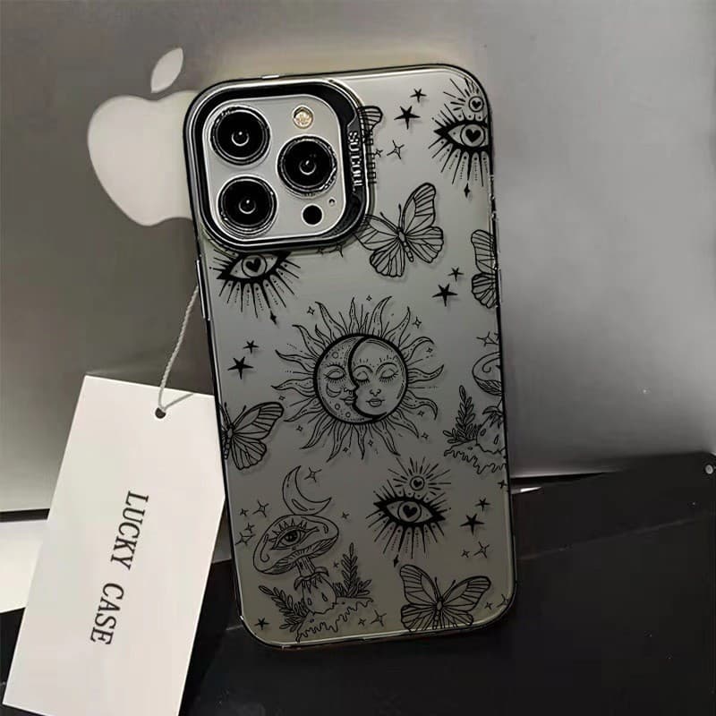 Impressão HD Duradoura Não Desbota Capinha Para Samsung S24 Plus S23 Ultra S23 S21 S20 FE Místico Sol Lua Borboleta