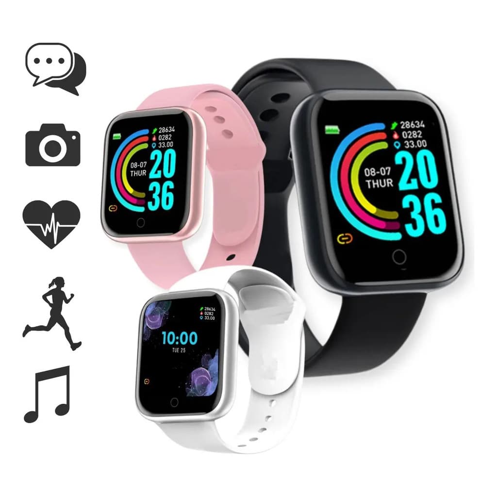 ⌚ Smartwatch D20S 2024 Bluetooth Watch Faces Music Player Android iPhone Fitness Touch