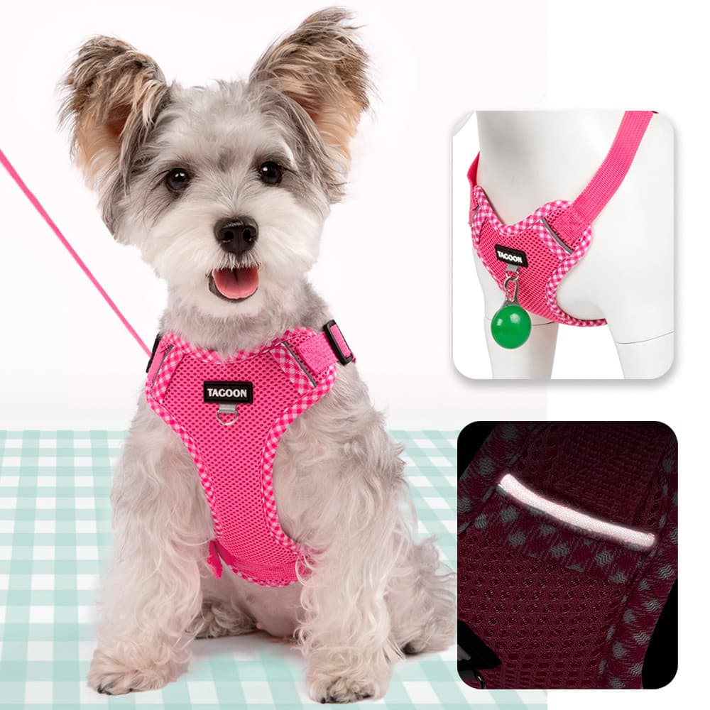 Coleira Ajustável para Gatos e Cães Pequenos, Colete Refletivo e Respirável para Passeios ao Ar Livre, Acessórios para C