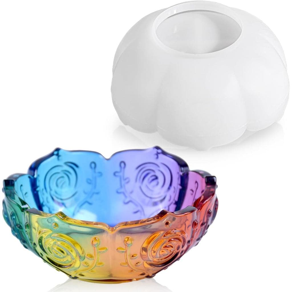 Molde de silicone para tigela de resina, moldes para bandeja, recipiente para fundição de resina epóxi, caixa de armazen