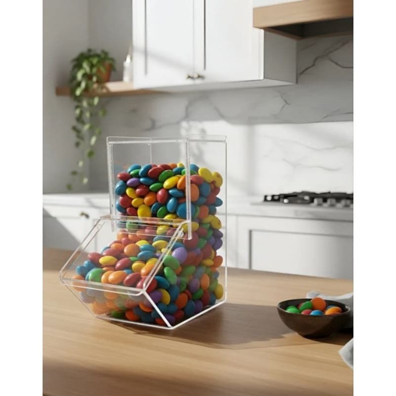 10 Potes de acrilico para complementos de açaí, sorveteria, açaiteria self service (mini expositor)