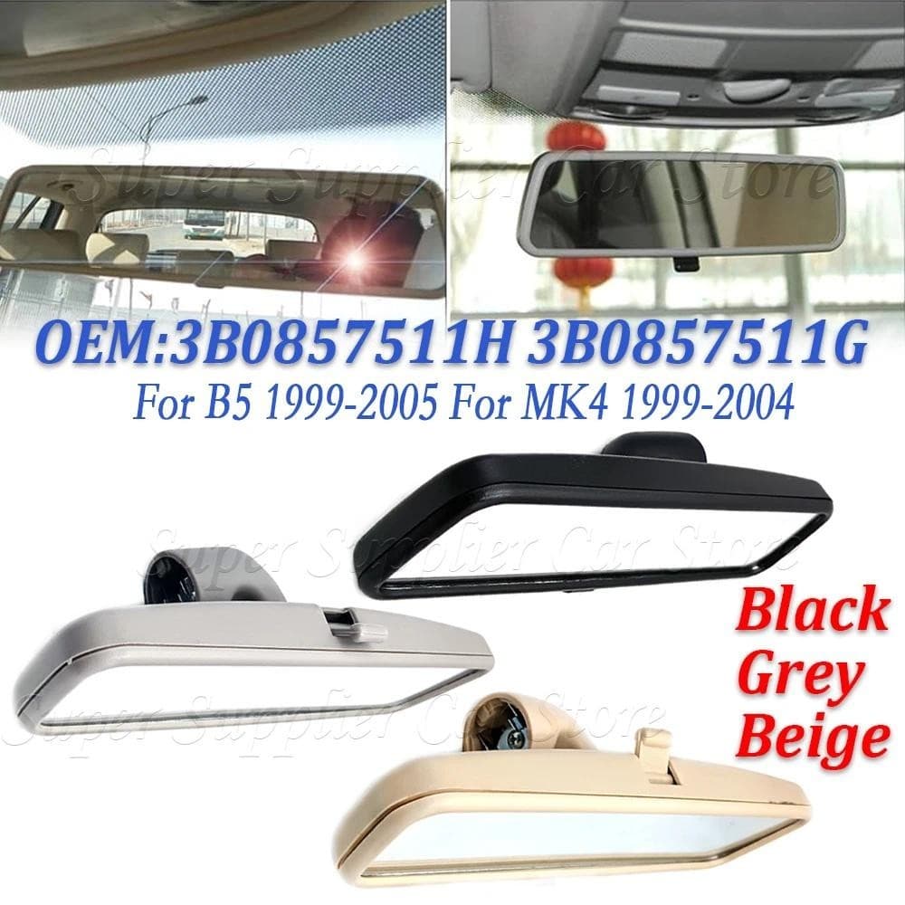 Novo 1PC Interior Do Carro Espelho Retrovisor Centro Preto Ou Cinza Bege 3B0857511H 3B0857511G Para B5 1999-2005 MK4 199