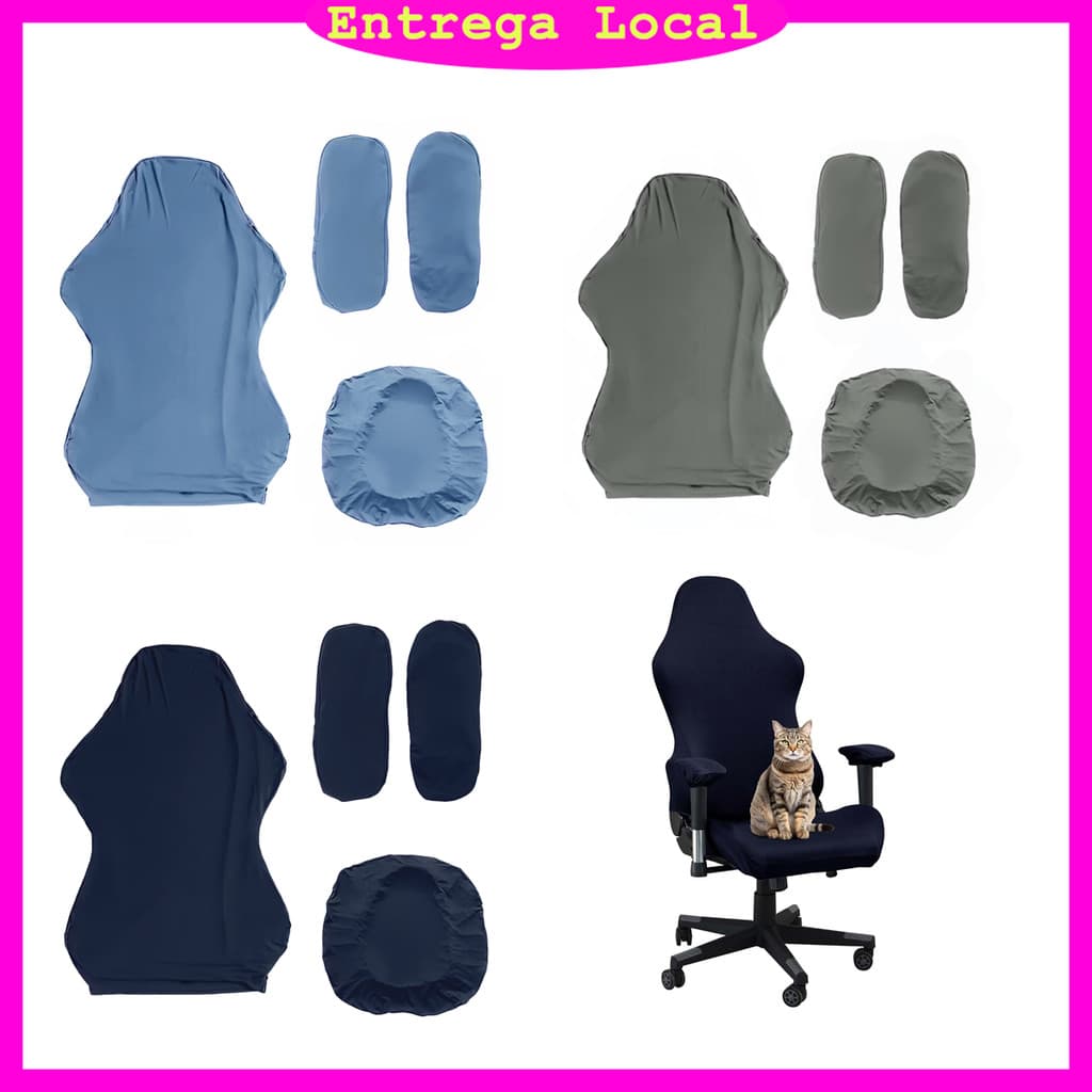 Capa para cadeira gamer com braços, capa elástica universal para cadeira gamer, Capa protetora para cadeira gamer