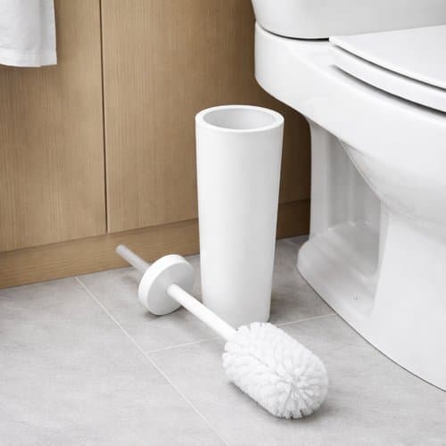 Escova Sanitária Branca Com Suporte Design Moderno Resistente Limpeza Eficiente Banheiro casa limpa vaso limpeza