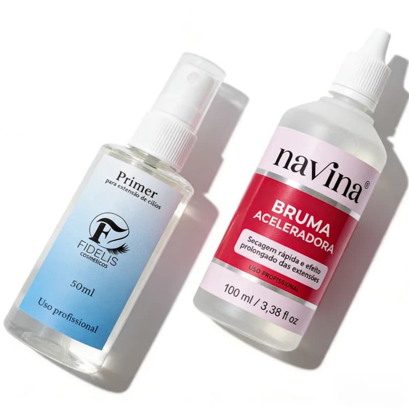 Kit Primer Fidelis + Bruma Navina Para Extensão De Cilios Uso Profissional