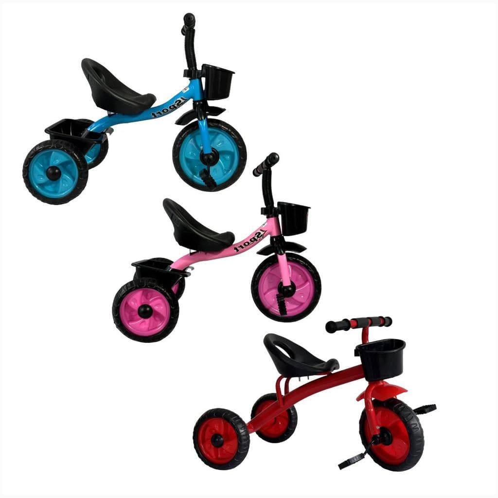 Triciclo Bicicleta Infantil Bike Até 30Kg Pedal 3 Rodas Emborrachadas 2 Cestas Passeio