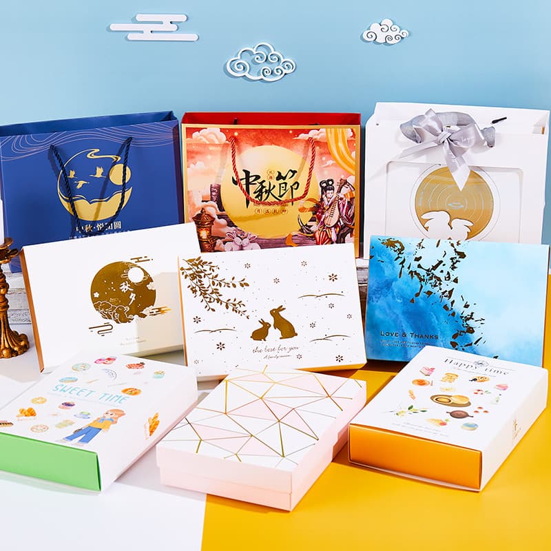2026 Mooncake caixa de embalagem gema de ovo crocante 6 peças caixa de presente Mid-Autumn Festival estilo cantonês flui