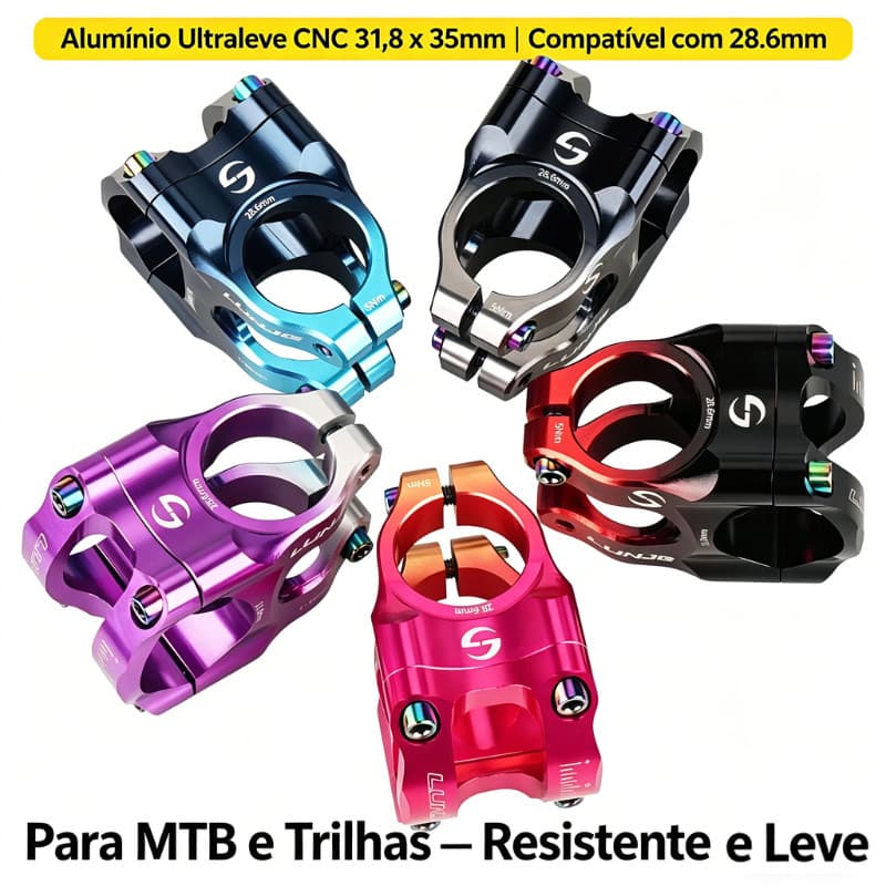 Haste de Guidão de Alumínio Ultraleve 31.8*35mm, Resistente, Fácil Instalação para MTB e Estrada