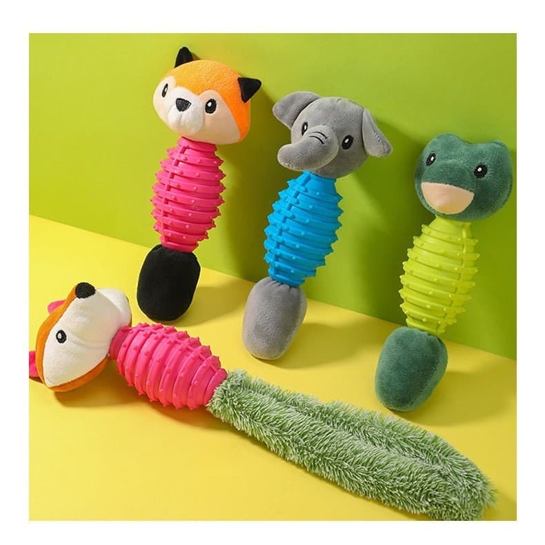 Interactive TPR Chew Toys for Dogs Cats Self Sufficient Pet Toys with Sound Paper
