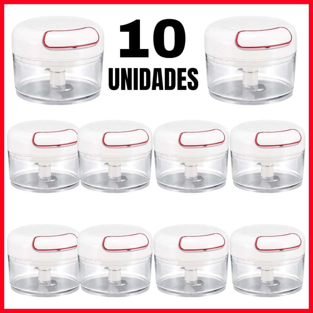 Kit 4/6/10 Mini Processador Triturador Alimentos Manual Inox 2 Lâminas Picador Carne Legumes Alho Portátil Multiuso