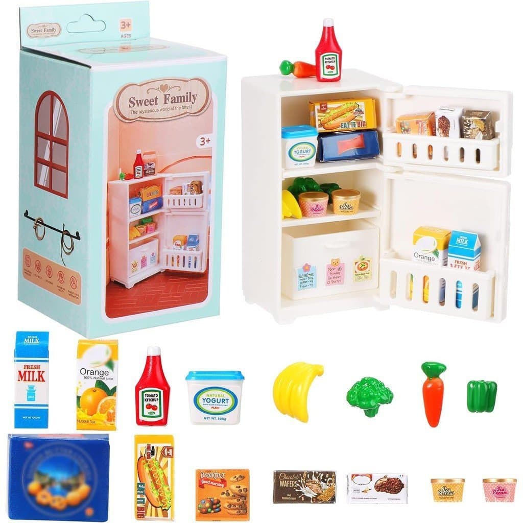 1 : 12 Cozinha Em Miniatura Geladeira Branca Mini Simulação Modelo De Comida Decoração Cena De Casa Acessórios De