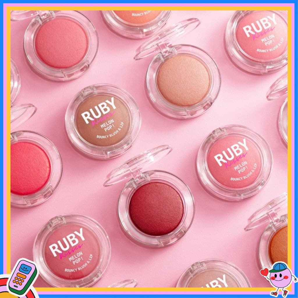 Ruby Kisses - Blush & Lip Bouncy Melon Pop - 6 cores