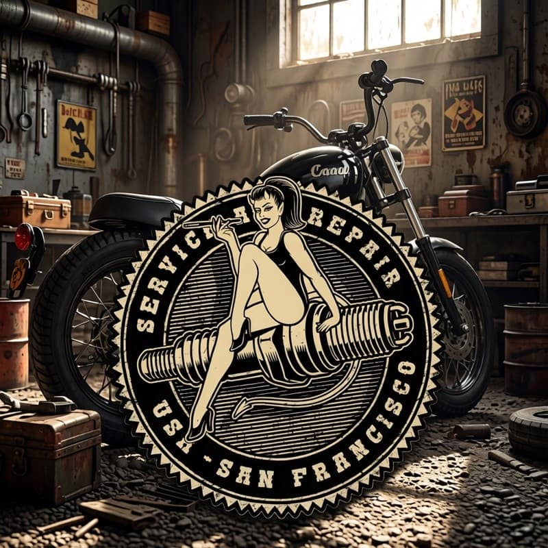 Pin up vela de ignição deusa Retro príncipe carro feixe curvo médio grande fileira carro motocicleta adesivo decalque#72