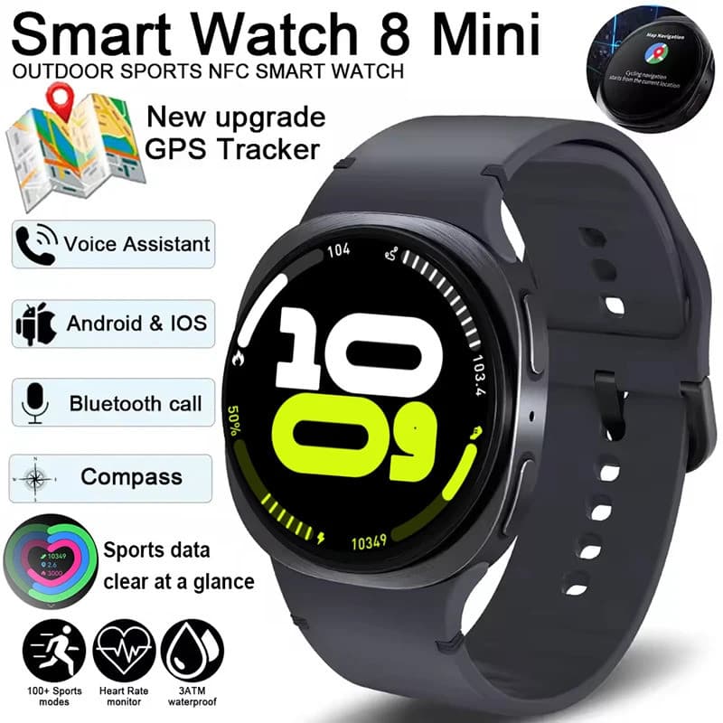 2026 Novo Relógio 8 Mini Pista GPS Inteligente Para Homens Mulheres Mapa Navegação Rastreador De Fitness Bússola Chamada