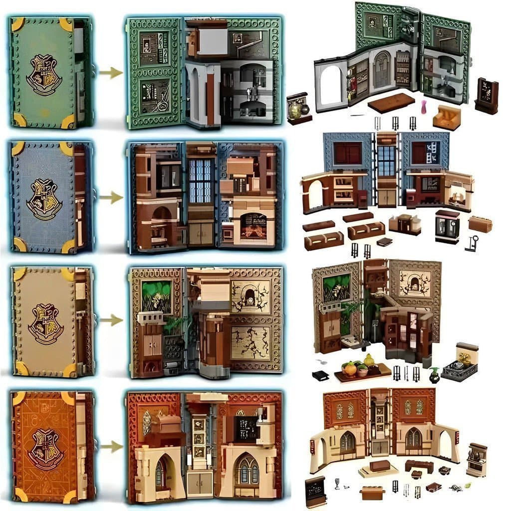 Livro Mágico Harris Potter Compatível com Medicina Mágica e Feitiço de Ervas para Montagem de Blocos de Construção
