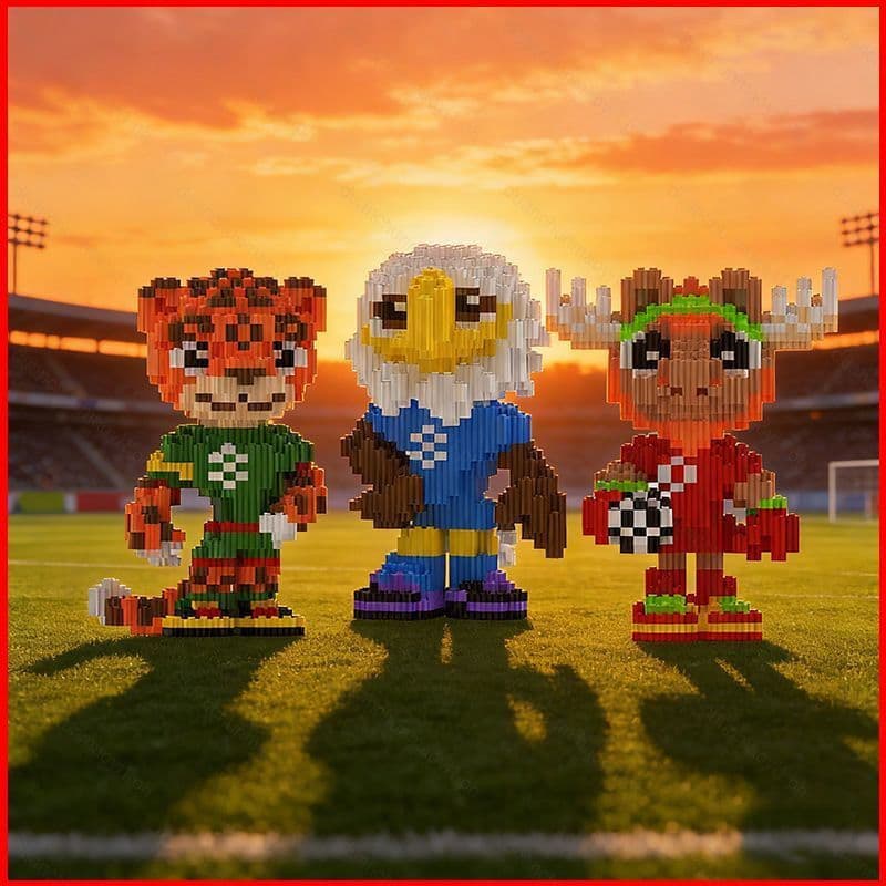 Embreagem Zayu Da Copa Do Mundo FIFA DC1 2026 Maple Mascot Building Blocks Modelo Brinquedos Figura De Ação