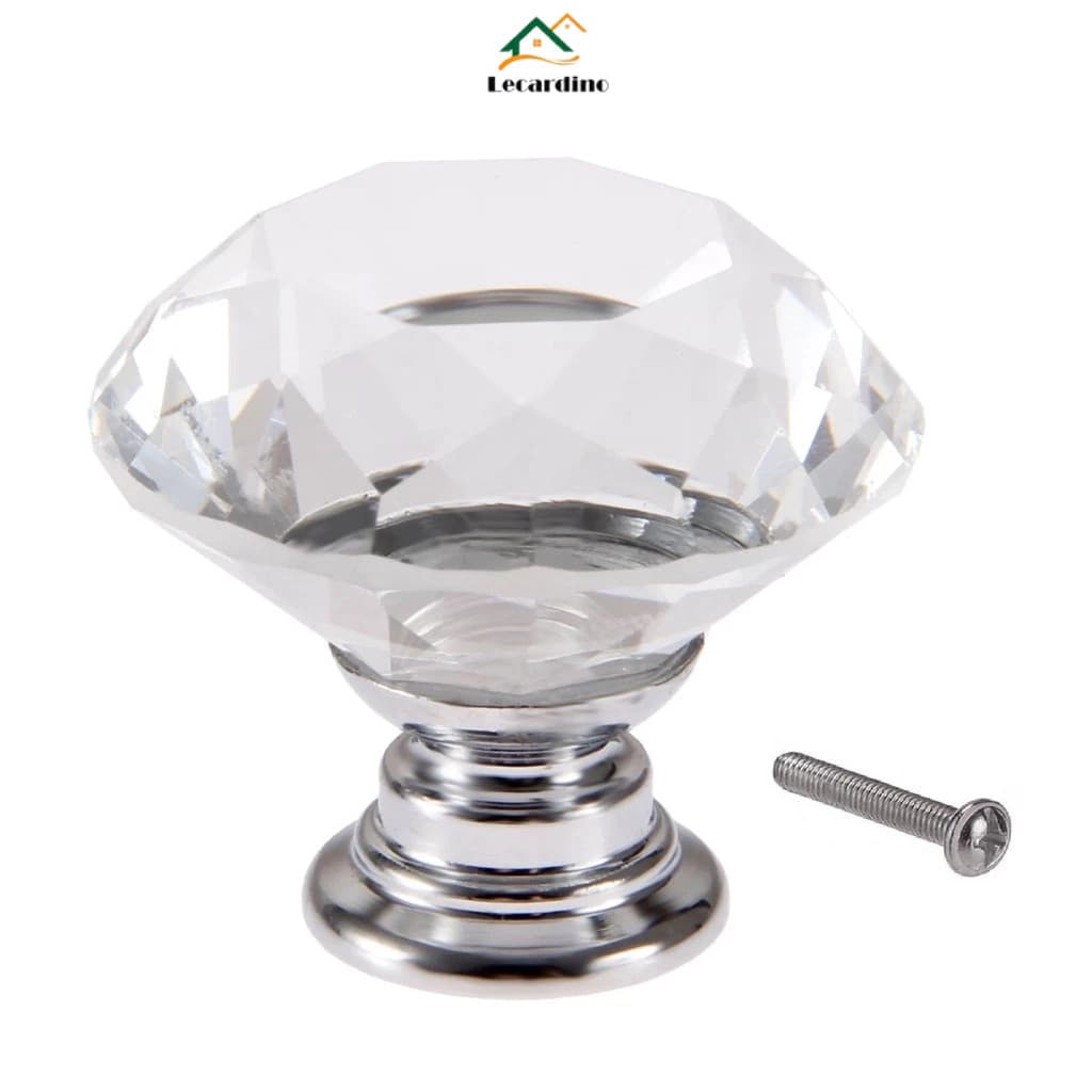 Kit 4 Puxador Cristal Para Armário Gaveta Moveis 30MM