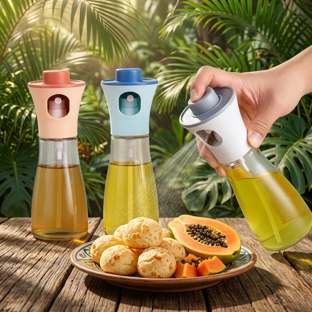 Dispenser Spray de Azeite e Vinagre Vidro Borrifador Gourmet Moderno Cozinha Organizada Galheteiro Luxo Anti-Vazamento