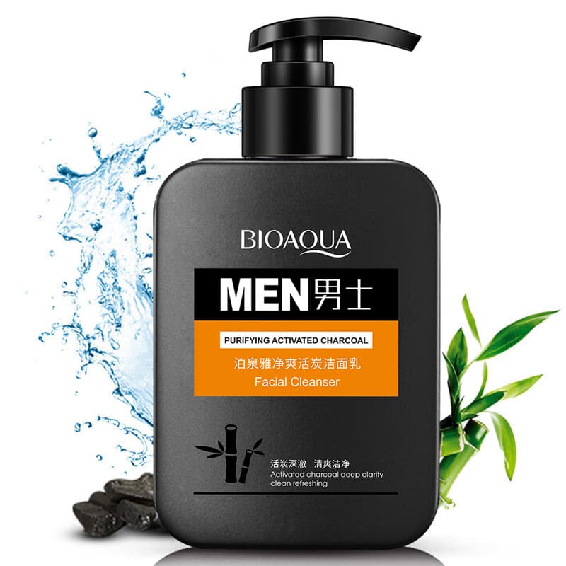 Poquanya Limpador de carvão ativado de limpeza masculino 168g Limpador facial Limpeza profunda Limpeza facial