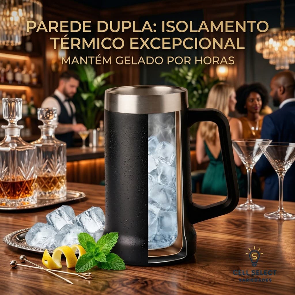 Copo 725ml Caneca Térmica Chopp Cerveja Camada Dupla Em Inox